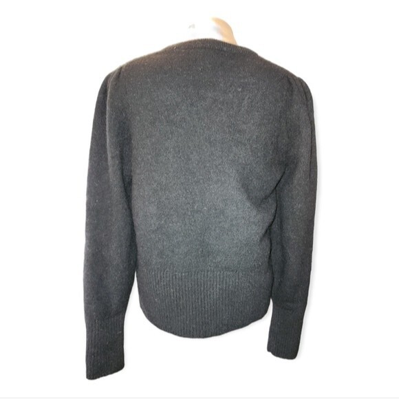 Banana Republic Black Alpaca Wool Blend Long Sleeve Crew Neck Sweater Size M - Picture 4 of 6